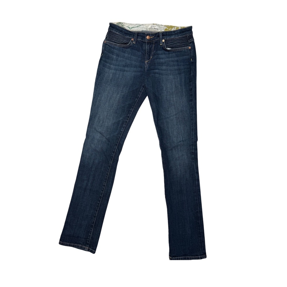 Joe's Jeans Rolled Cigarette Women 27 Blue Moto Pintuck Skinny Denim Dark Wash